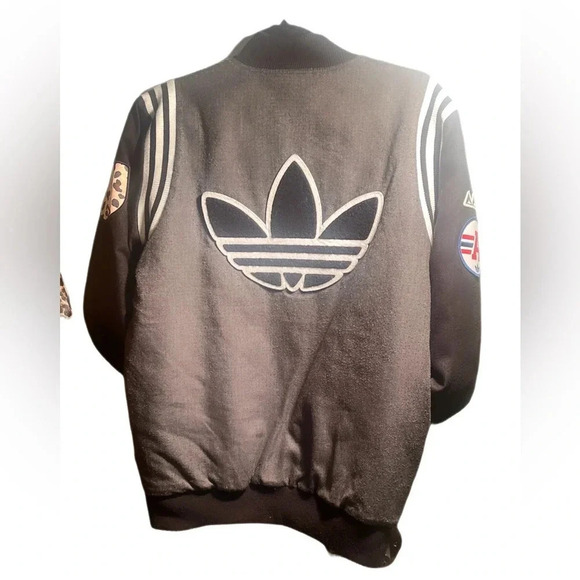 Adidas oversized lined unisex streetwear casual trend varsity bomber jacket S - Picture 3 of 5